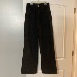Zara women’s black high waisted and wide leg jeans